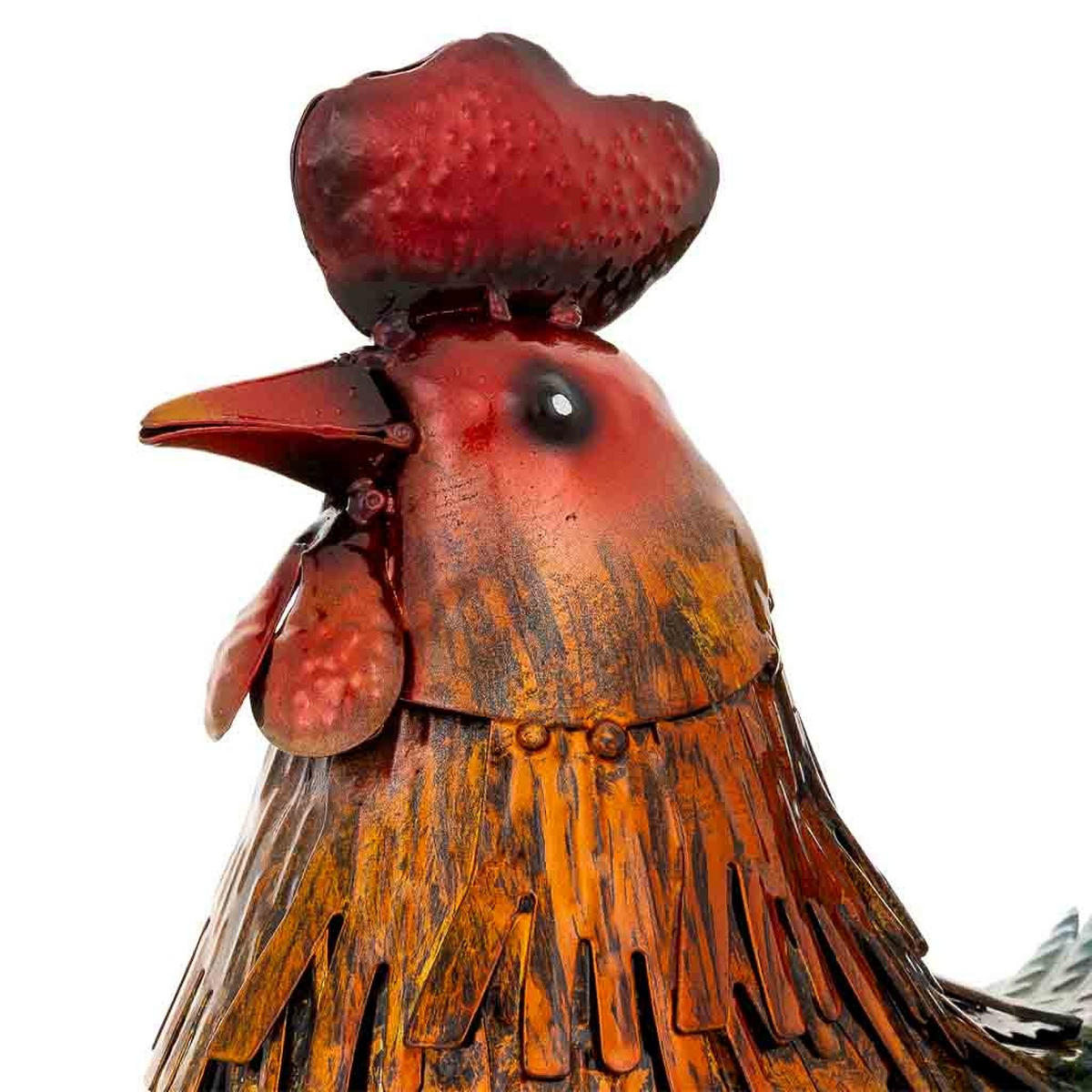 HAHNFIGUR aus metall 22x14x36cm - Blau, Metall (22/36/14cm) - Wanderlust