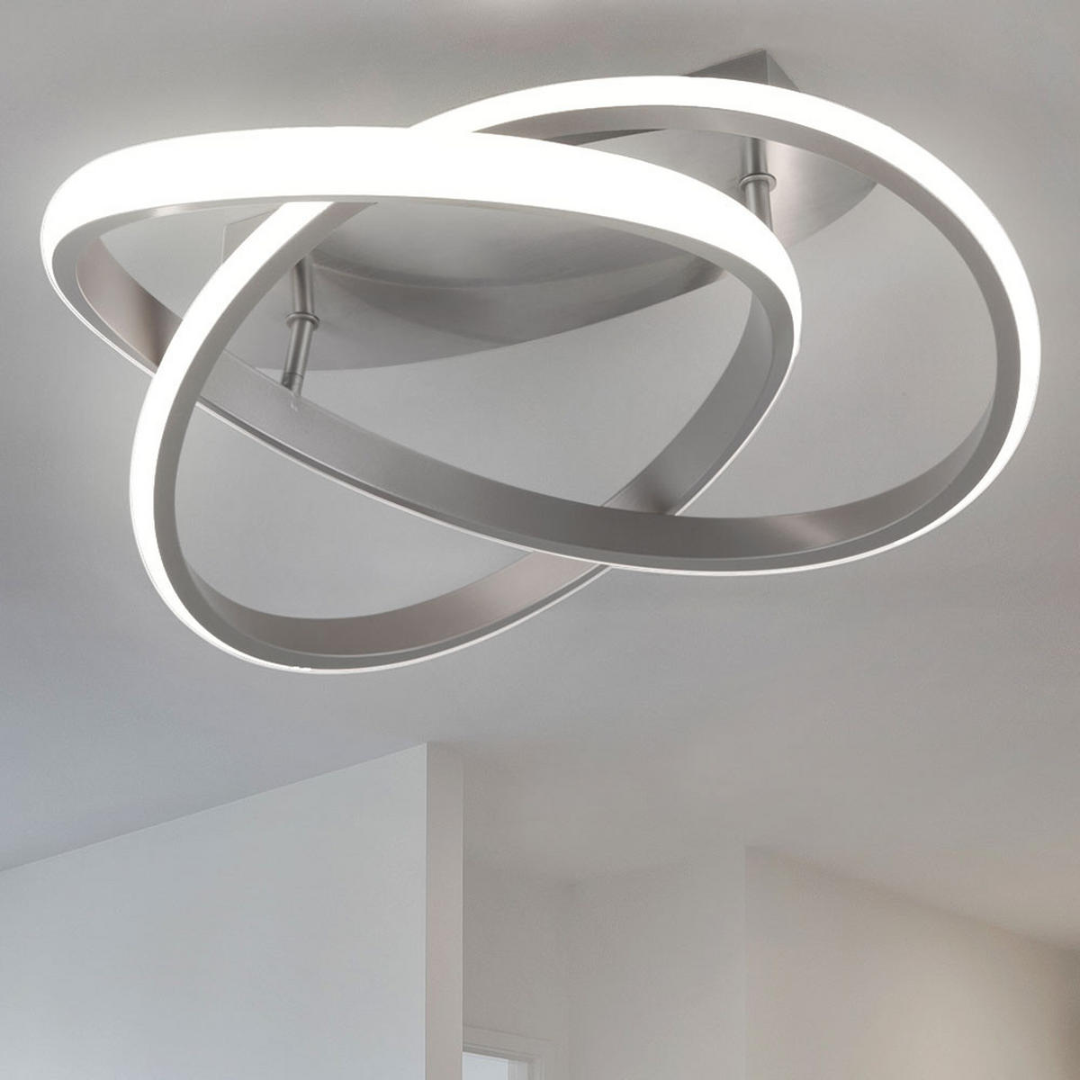 LED DECKENLEUCHTE Course Silber matt - Silberfarben, Metall (45/45/18cm)