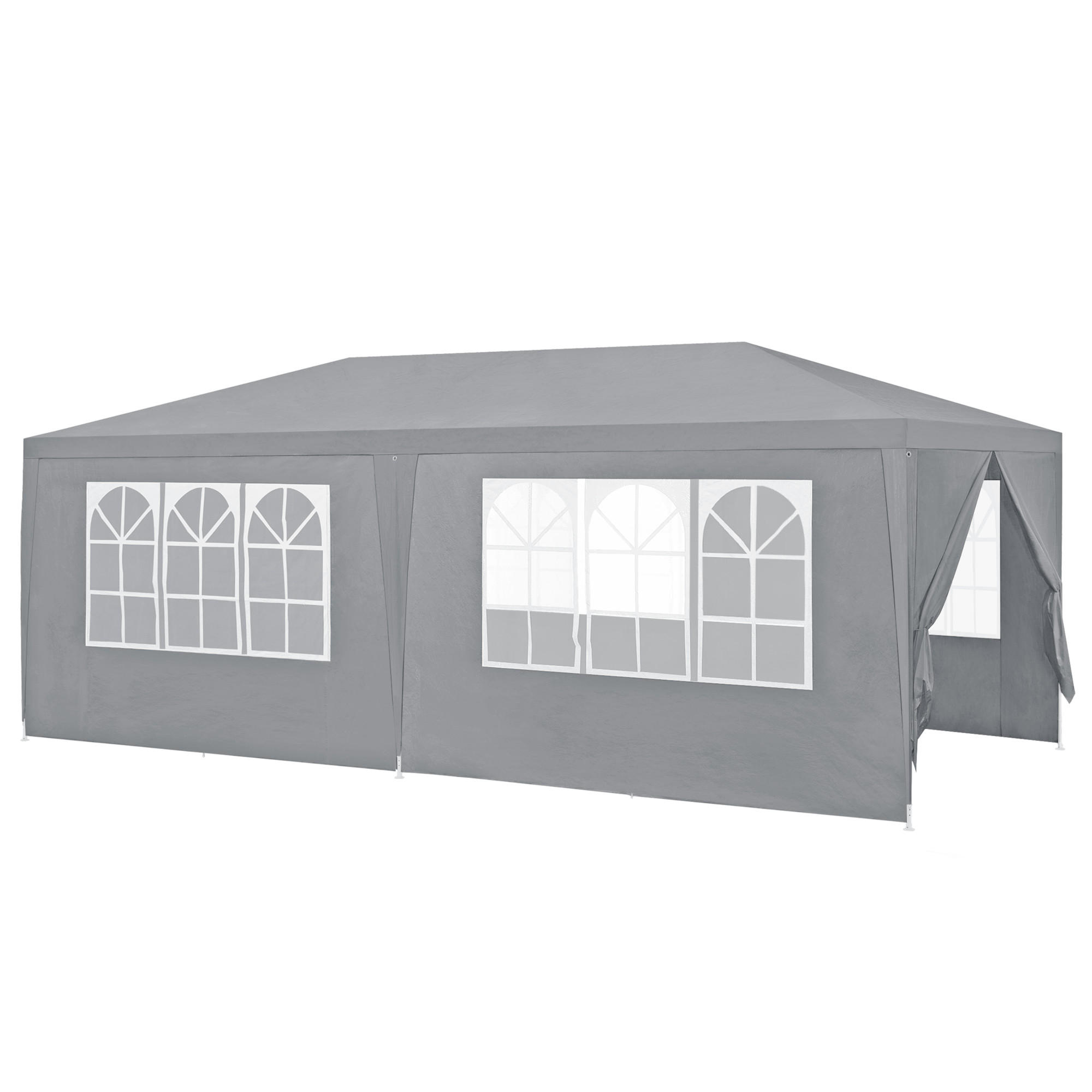 PARTYZELT Wedau - Dunkelgrau, Kunststoff/Metall (600/255/300cm) - casa.pro