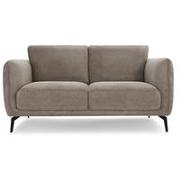 ZWEISITZER-SOFA Webstoff Beige - Beige/Schwarz, Textil/Metall (158/85/85cm) - Furnhouse