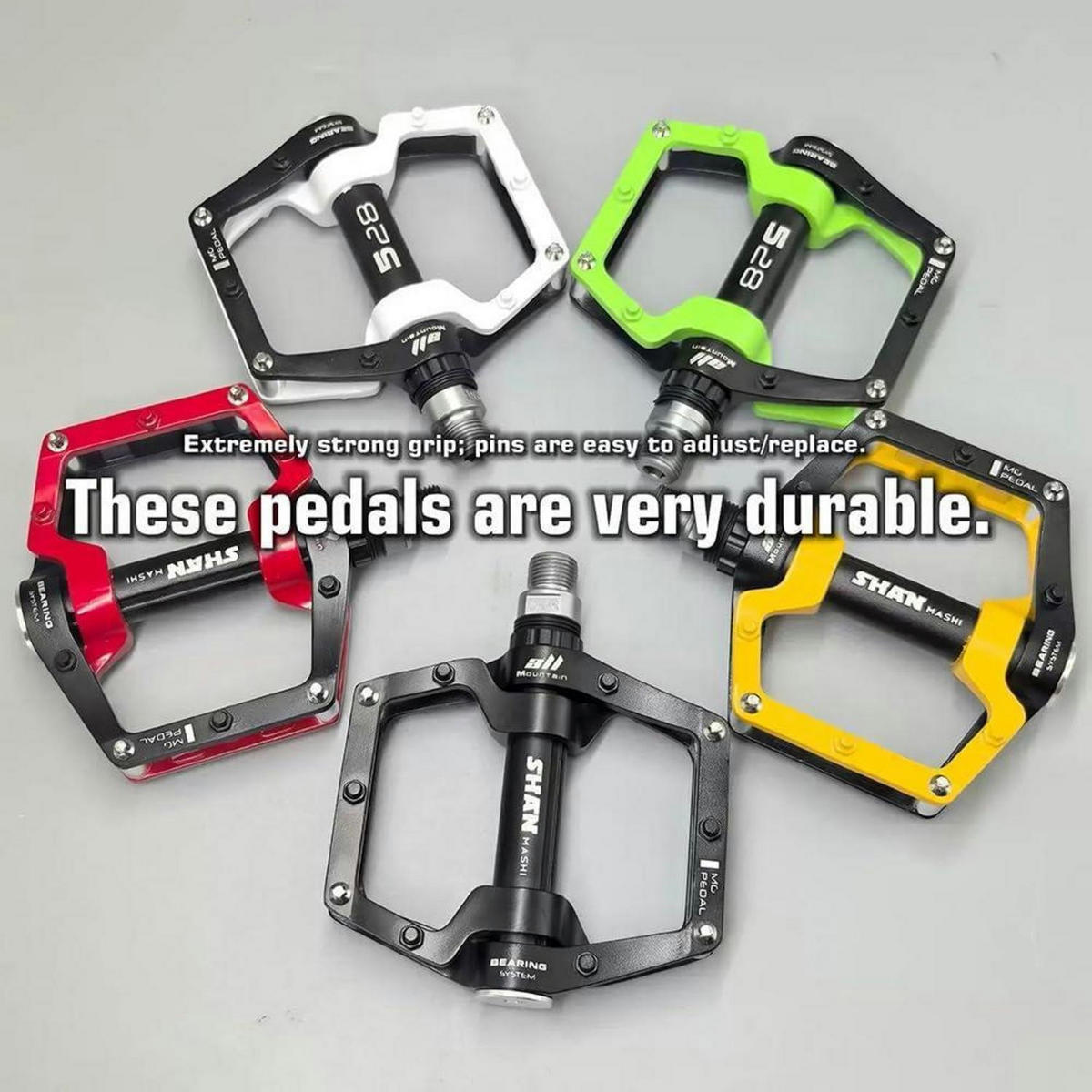 FAHRRADPEDALE Mountainbike-Pedale Aluminium-Legierung 9/16 Zoll Sealed Bearing Anti-Rutsch Schwarz - Schwarz, Metall (9/2.7/10.2cm)