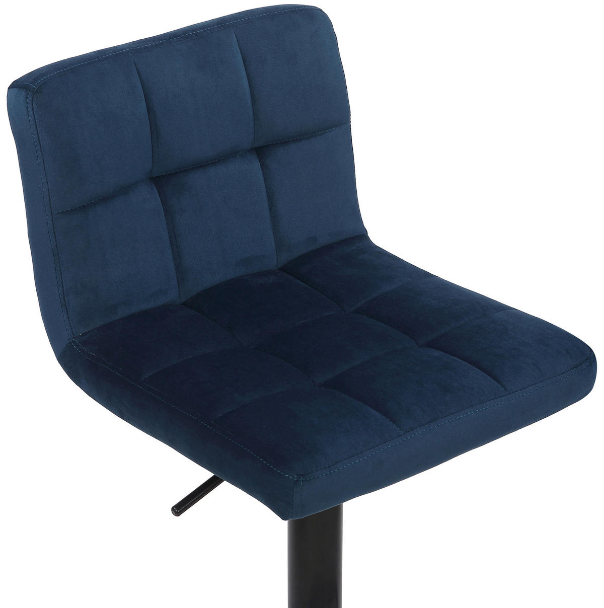BARHOCKER 2er Set Samt Blau - Blau/Schwarz, Textil/Metall (40/85/40cm) - CLP
