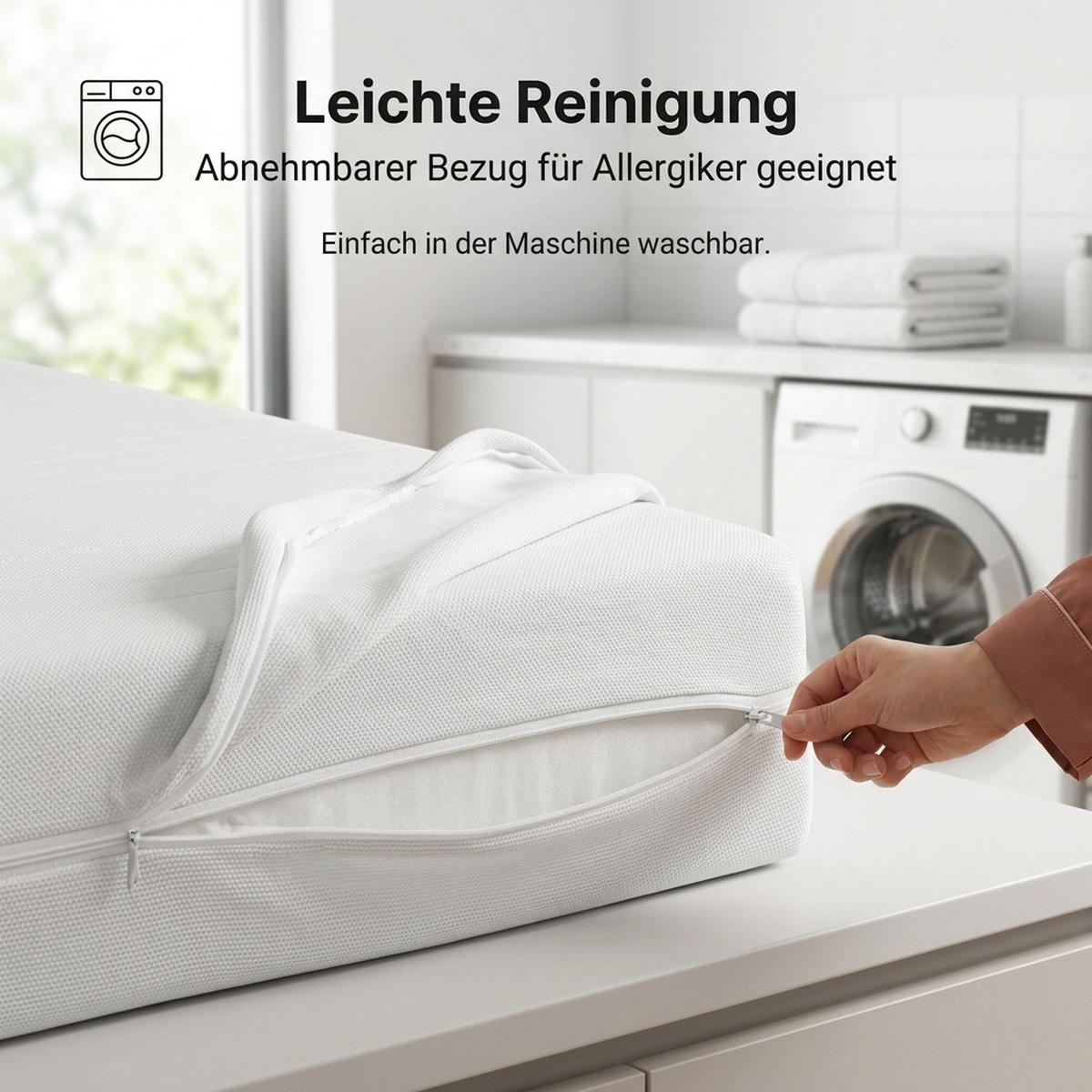 KALTSCHAUMMATRATZE 120/200 cm Weiß Höhe 20cm - Weiß, Textil (120/200cm) - Oxeza
