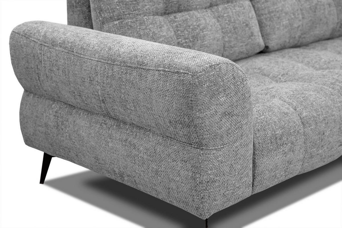 ECKSOFA SALVINI 5-Sitzer, grau - Schwarz/Grau, Holzwerkstoff/Textil (292/158cm) - Courtois Laville