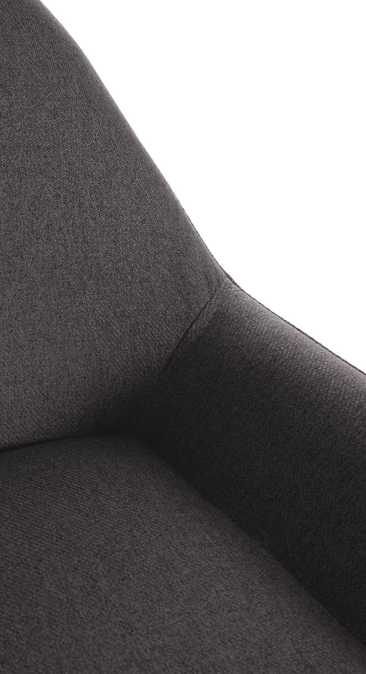 BARHOCKER 2er Set Prag Gold Stoff dunkelgrau - Dunkelgrau/Goldfarben, Textil/Metall (51/109/52cm) - TPFLiving