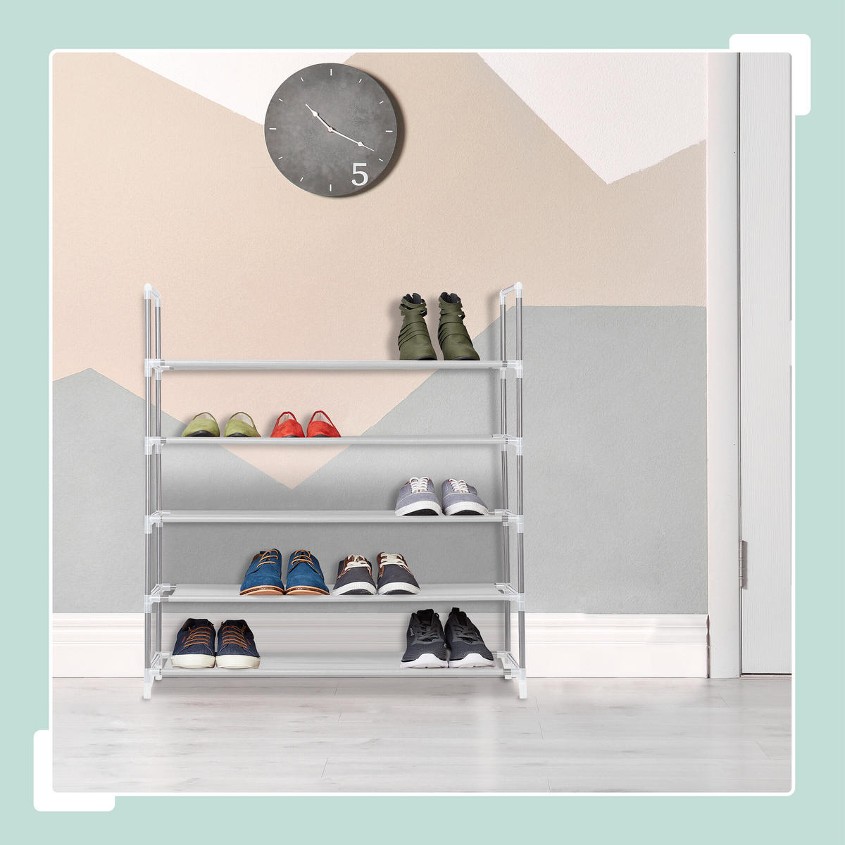 SCHUHREGAL Weiß für 20 Paar Stecksystem - Weiß, Kunststoff/Textil (87/90.5/29.5cm) - Relaxdays