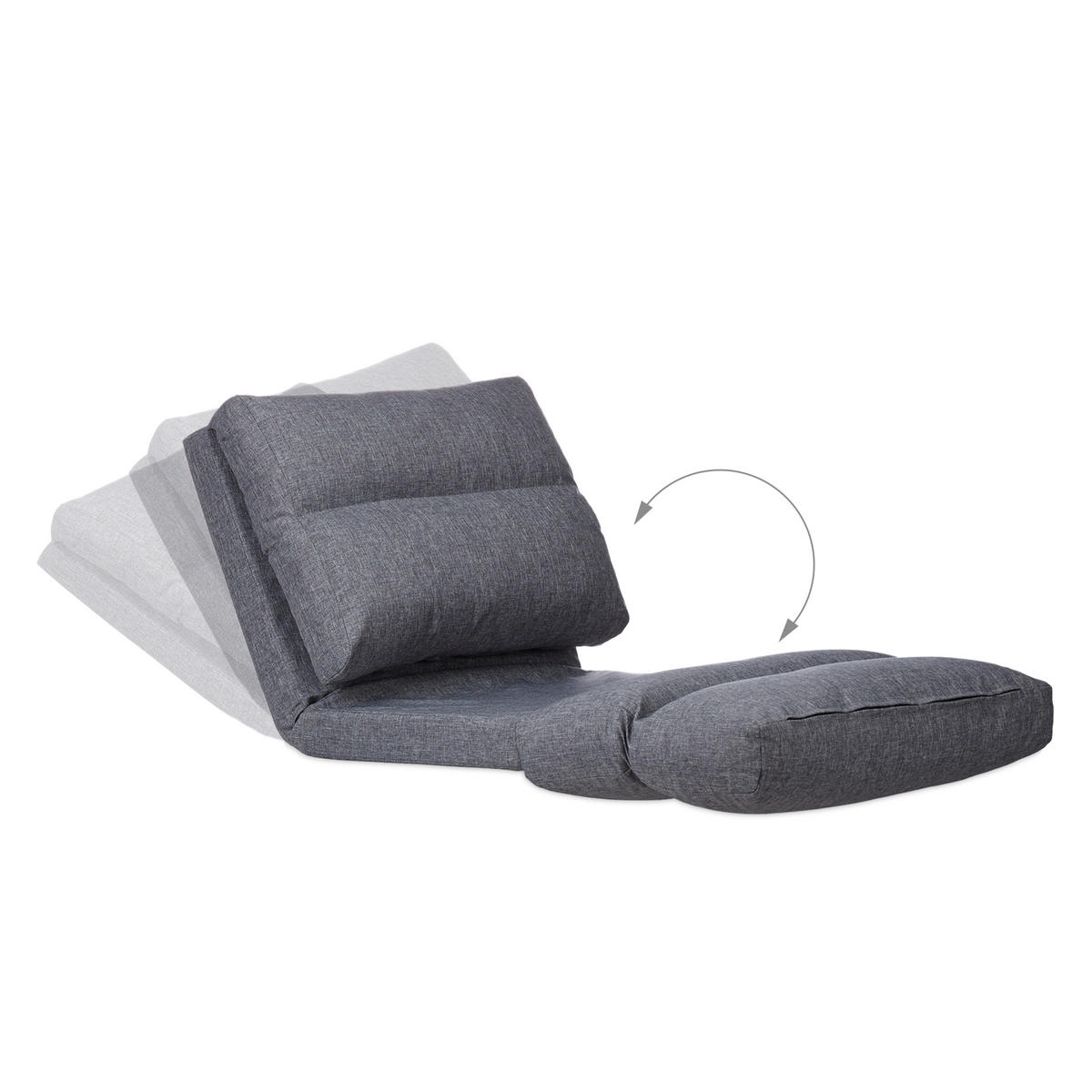 RELAXLIEGE - Anthrazit, Holzwerkstoff/Textil (60/55/130cm) - Relaxdays