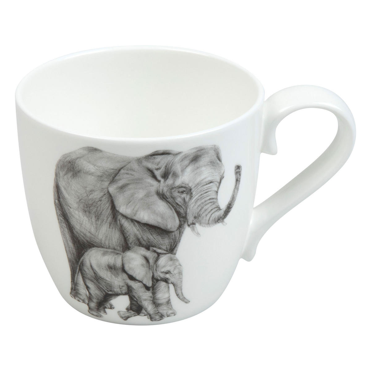 KAFFEEBECHER Amazing Animals - Elefanten - Naturfarben, Keramik (0.45L) - Könitz