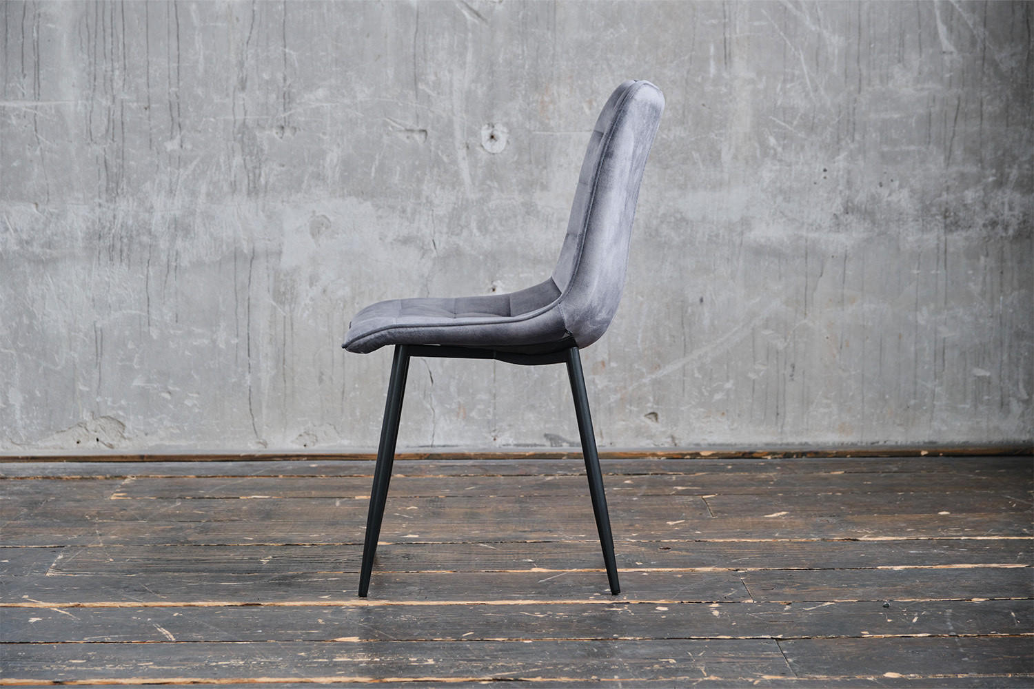 STUHL CLARA Grau Velvet - Grau, Textil (48/88/60cm) - KAWOLA