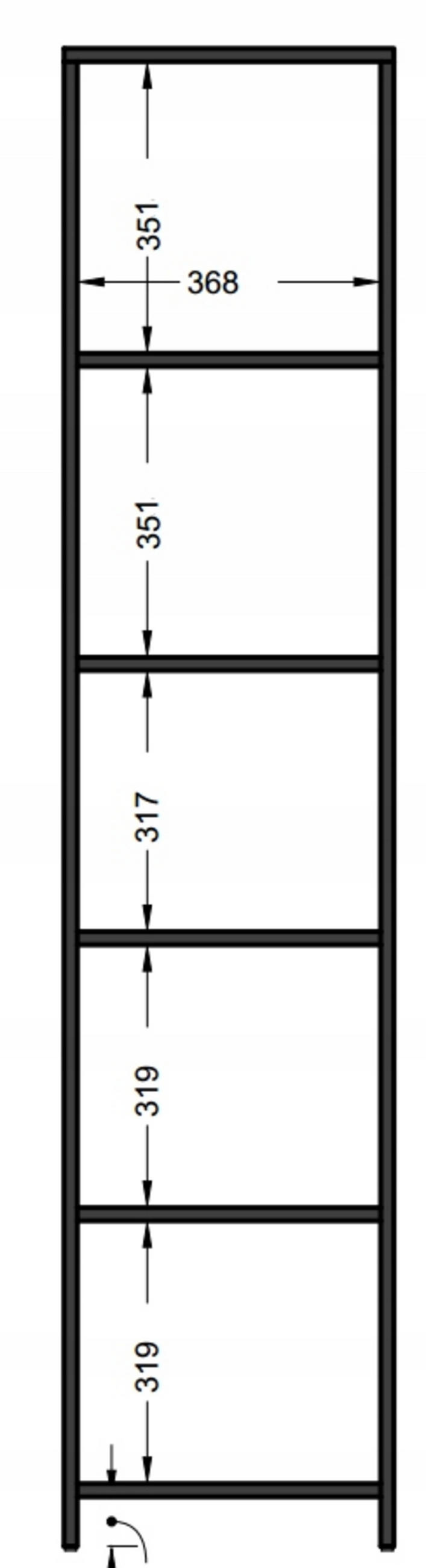 HOCHREGAL BODO R40Z Erle 40/35/182 cm - Erlefarben, Holzwerkstoff (40/182/35cm) - Matkam Möbel