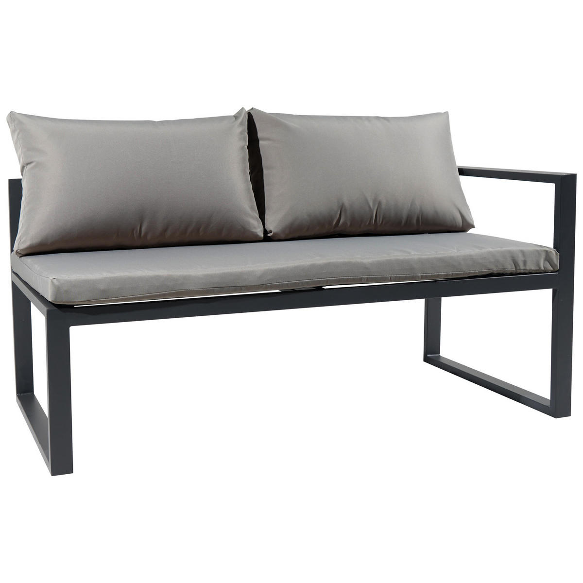 GARTENSALON Ibiza Grau und Anthrazit 7 Plätze - Anthrazit, Metall - Happy Garden