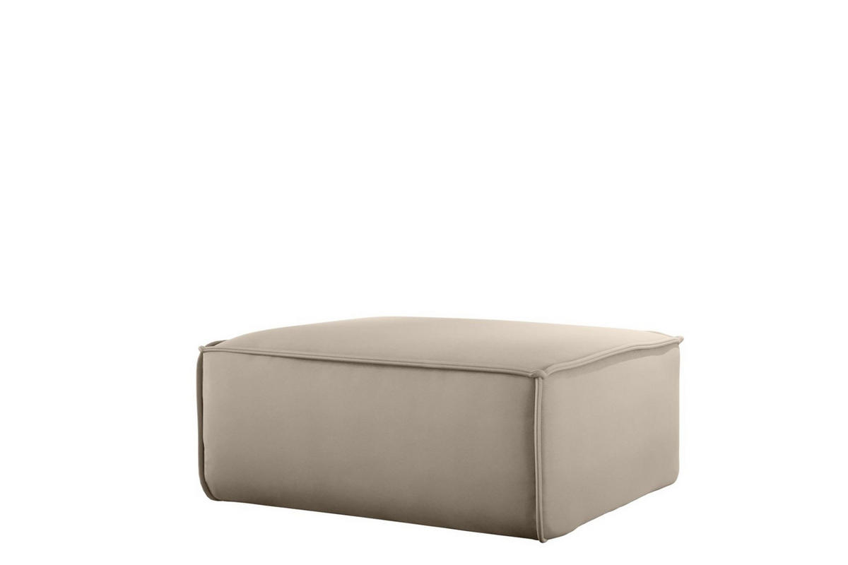POLSTERHOCKER Celes Premium Opera Velvet - Beige, Holzwerkstoff/Textil (85/40/85cm) - Fun Möbel
