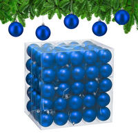 100XWEIHNACHTSKUGELN - Blau, Kunststoff (6/7/6cm) - Relaxdays