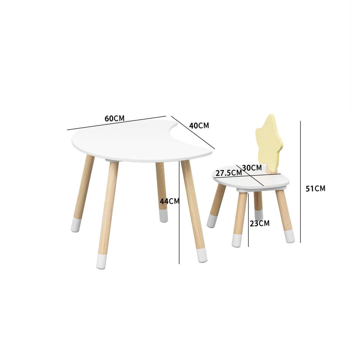 KINDERSITZGRUPPE Weiß 40/60/44 cm - Weiß, Holzwerkstoff (40/44/60cm) - Mobili Rebecca