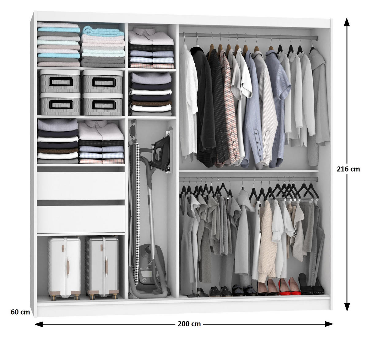 SCHWEBETÜRENSCHRANK Verona ME, Schwarz/Goldbraun Matt, 200 cm, mit Spiegel - Braun, Holz (200/216/60cm) - B BELINI GROUP
