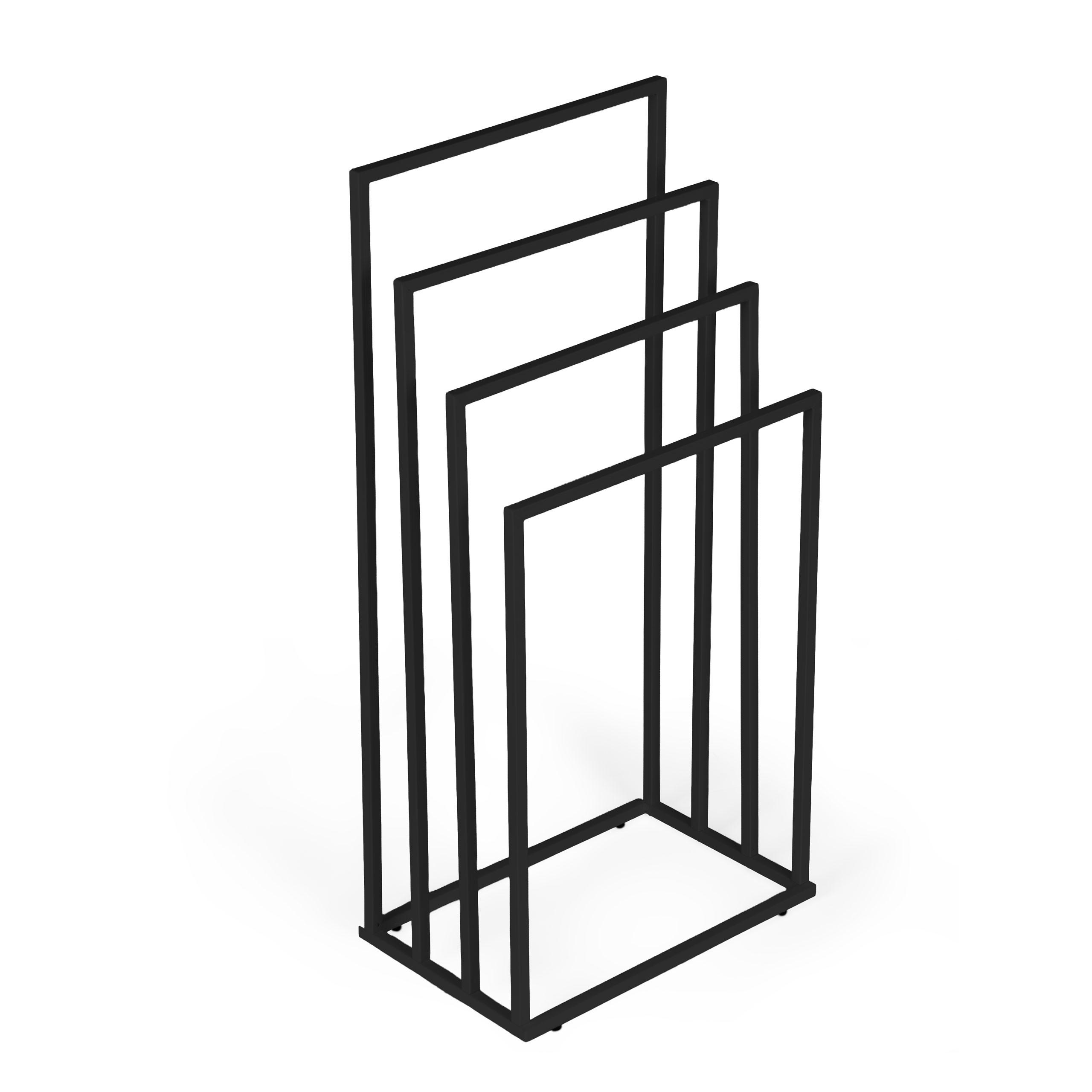 HANDTUCHSTÄNDER freistehend mit 4 Stangen - Schwarz, Metall (45/94/29cm) - Mat-Haus