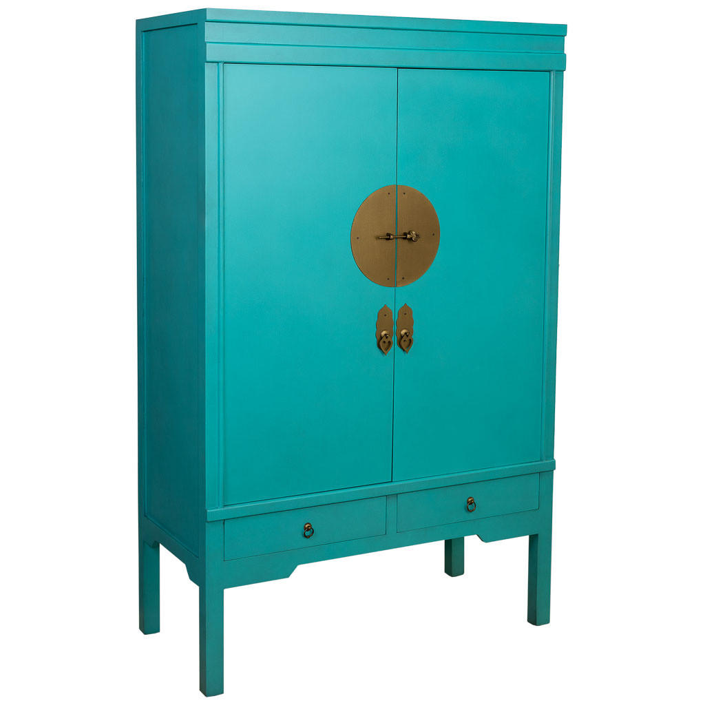 SCHRANK aus Holz 100x45x160 cm - Blau, Holz (100/160/45cm) - Wanderlust