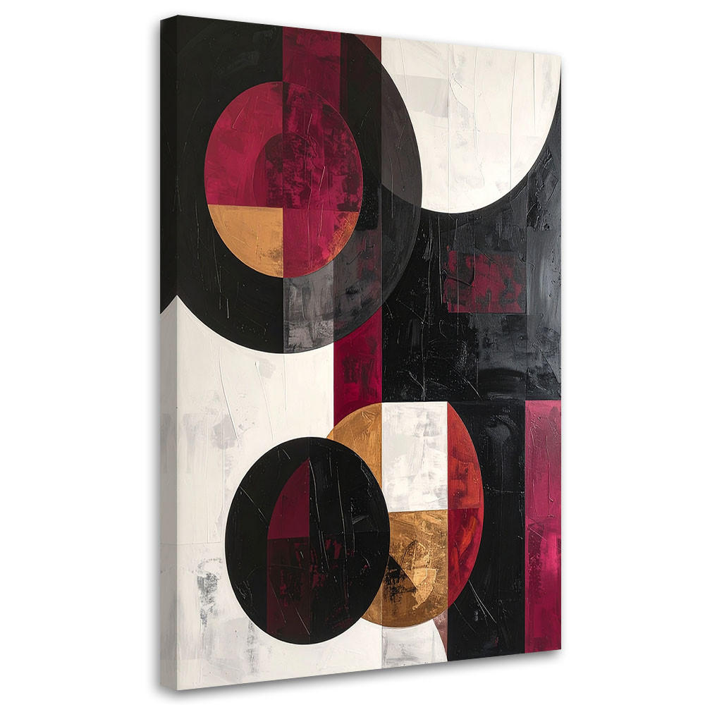 LEINWANDBILD 3D und geometrisch 80x120cm - Rot, Textil (80/120cm) - Feeby