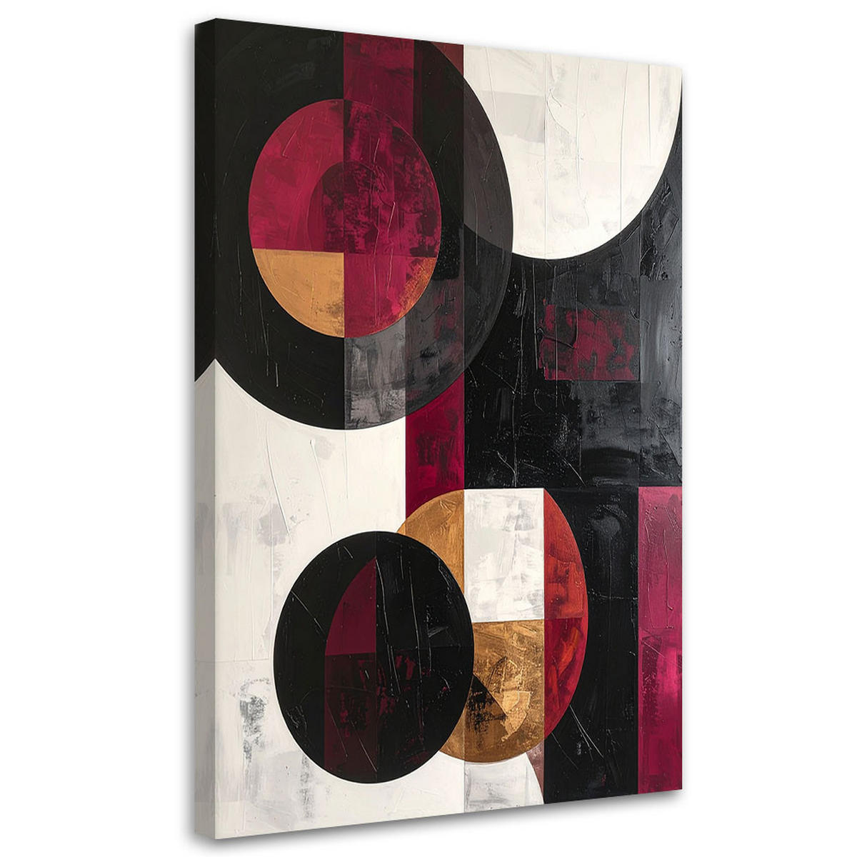 LEINWANDBILD 3D und geometrisch 80x120cm - Rot, Textil (80/120cm) - Feeby