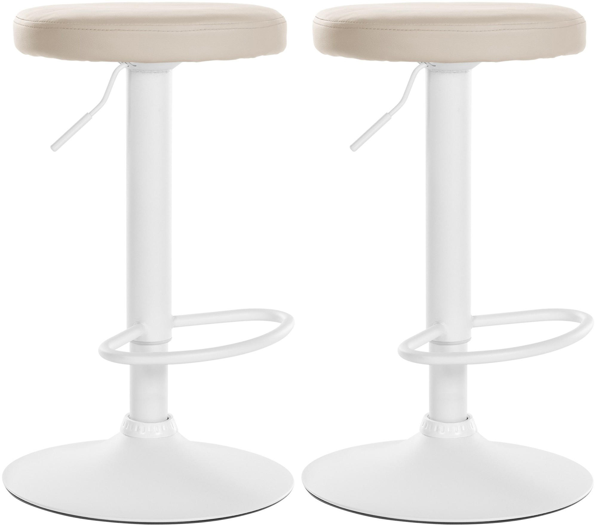 furnicato Barhocker Creme 38.5x60x38.5 cm