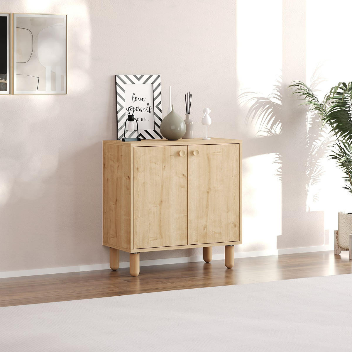 BUFFETSCHRANK lina beige - Beige, Holz (36/73/72cm) - Habitat Garten