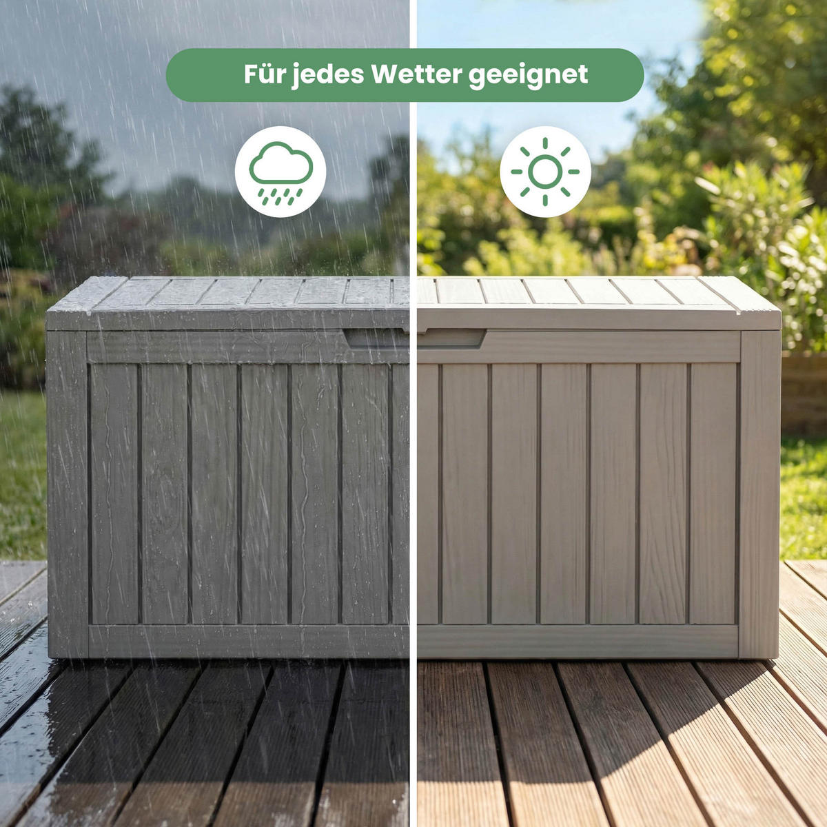 GARTENBOX 272L Grau - Grau, Kunststoff (114/57.5/46.3cm) - Akord