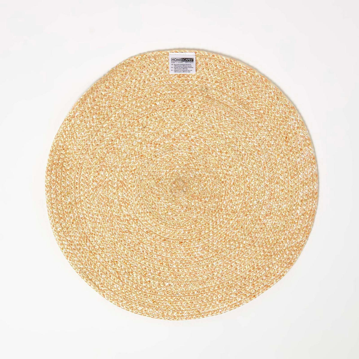 TISCHSET gold im 4er-Set, Platzsets rund geflochten, 40 cm - Goldfarben, Textil (40/40cm) - Homescapes