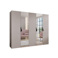 DREHTÜRENSCHRANK 202/250/52 5-türig - Beige/Schwarz, Holz/Metall (250/202/52cm) - Abiks Möbel