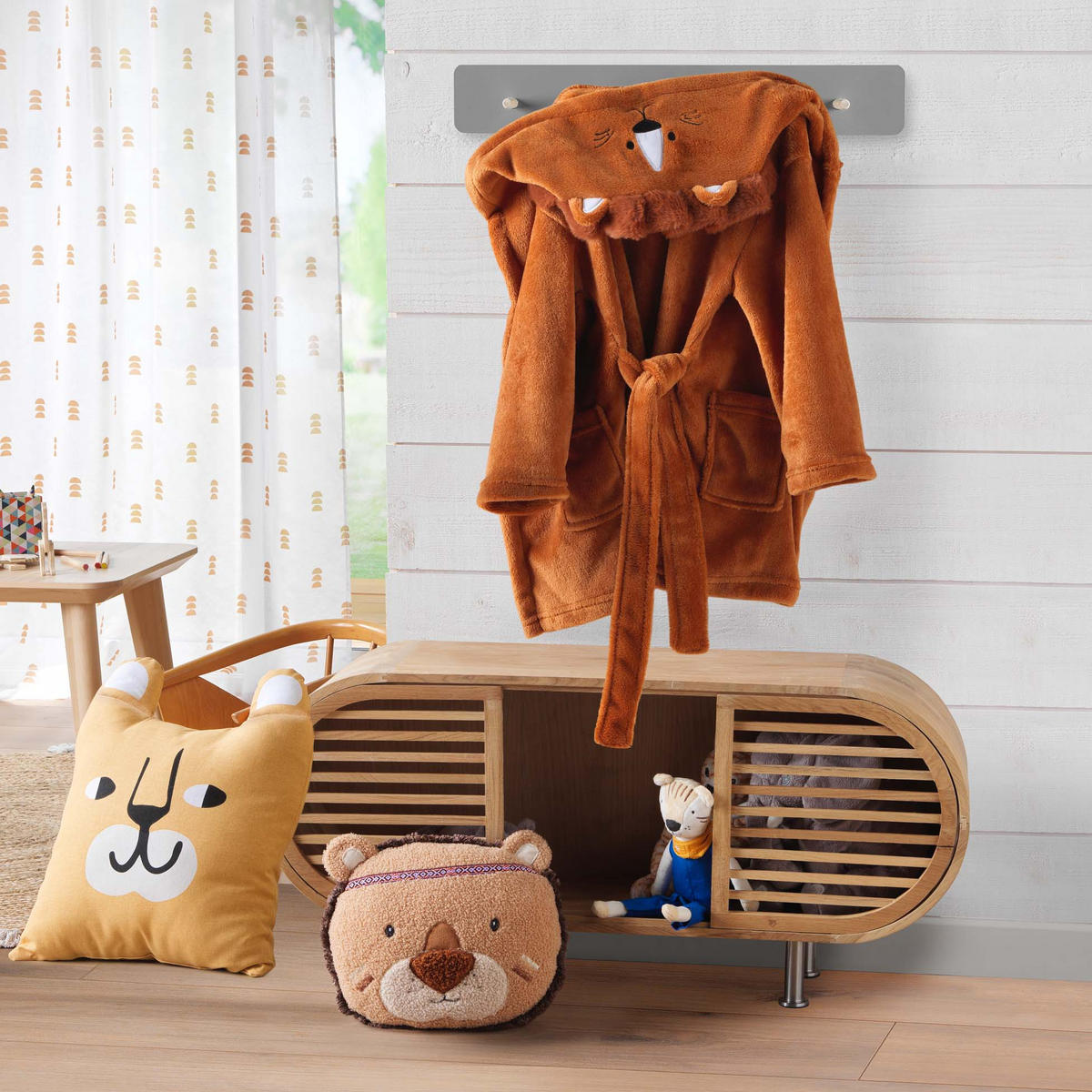 DEKOKISSEN mit Ohren für Kinder Etoiline 40/40/3 cm - Gelb, Naturmaterialen (40/40cm) - Douceur d´intérieur