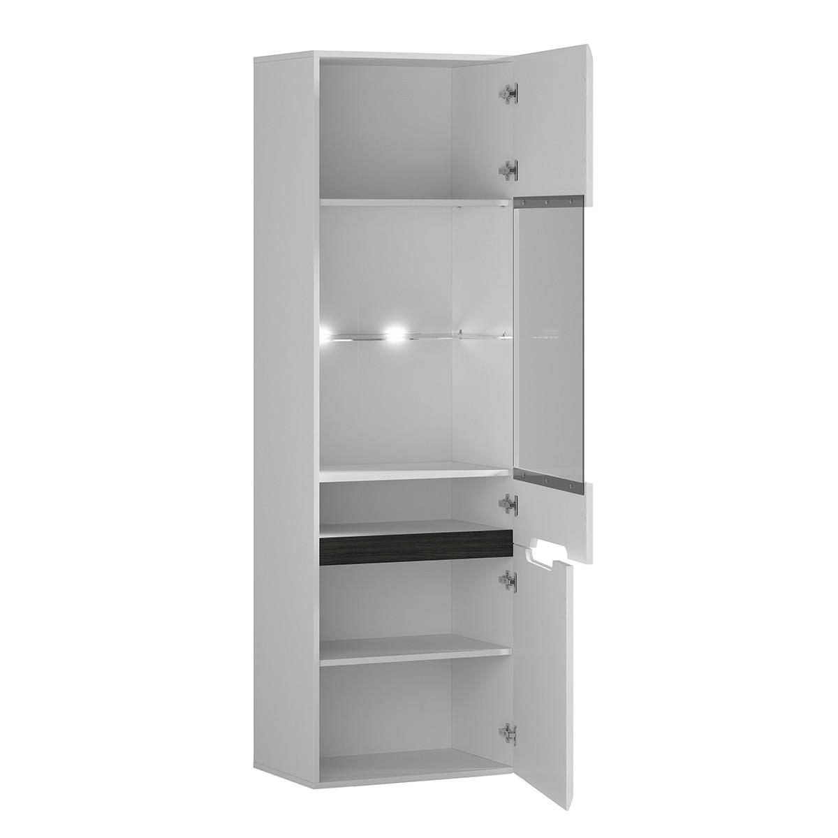 VITRÍNA Darrel Bílá - bílá, kompozitní dřevo (60/193/41cm) - Petits-meubles