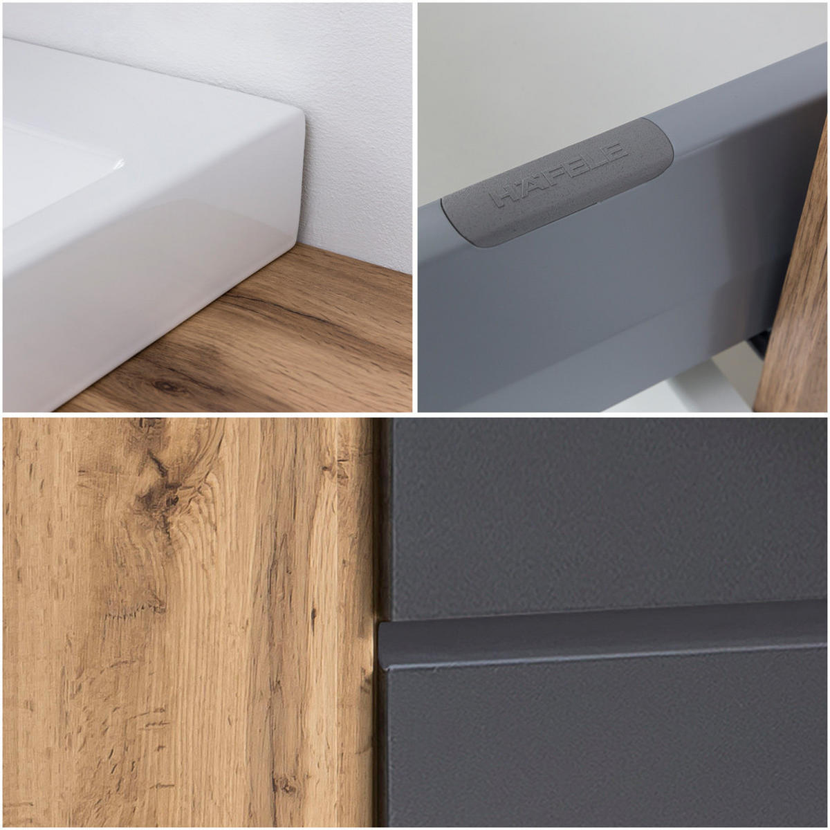 WASCHTISCH Vasto-03 - Braun/Grau, Holzwerkstoff (105/66/47cm) - Lomado