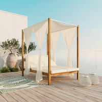 SONNENINSEL Nicola Creme Holz/Outdoorstoff - Creme, Holz (1/194.5/190cm)