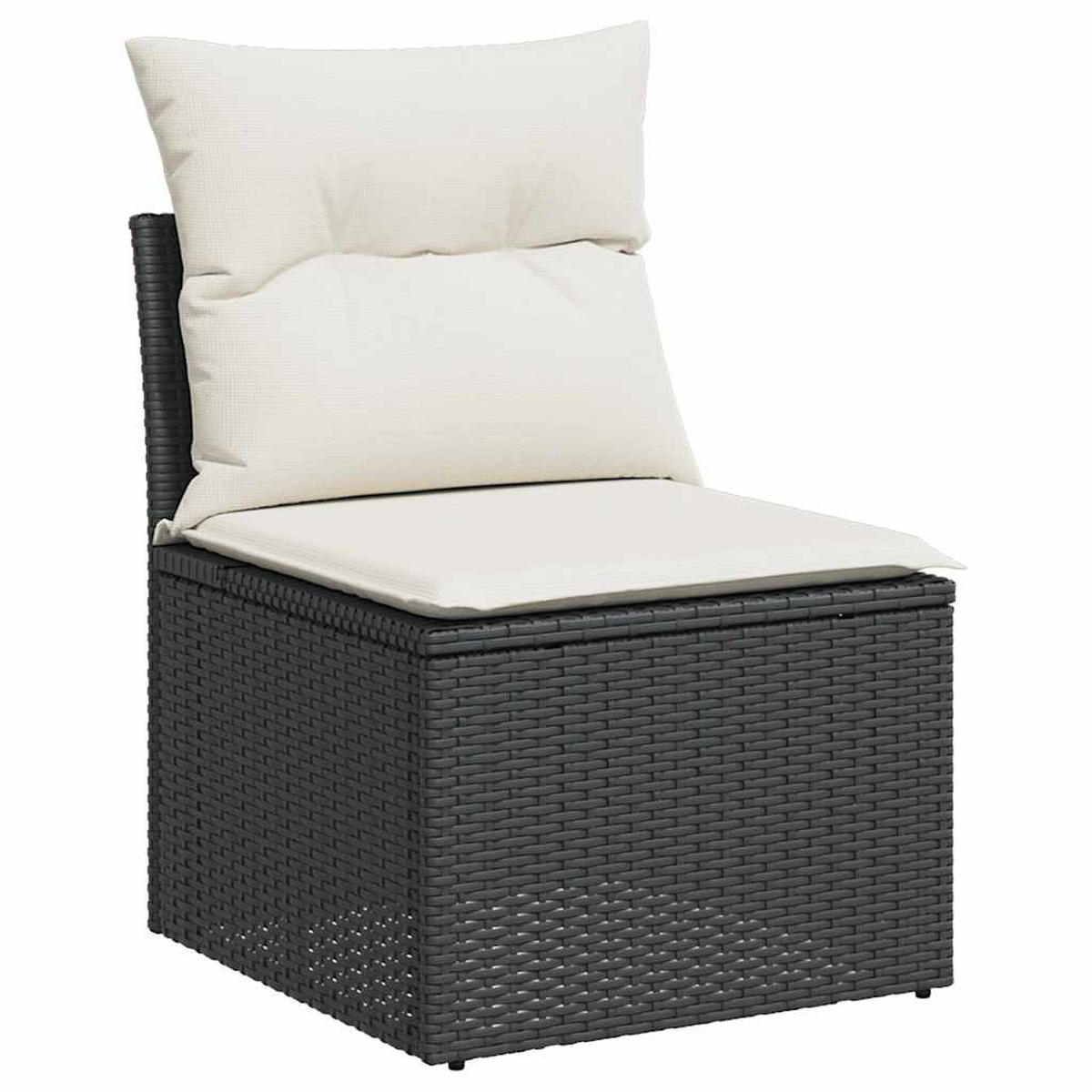 GARTEN-SOFAGARNITUR 4Er Set Mit Kissen Schwarz Poly Rattan - Schwarz, Kunststoff - vidaXL