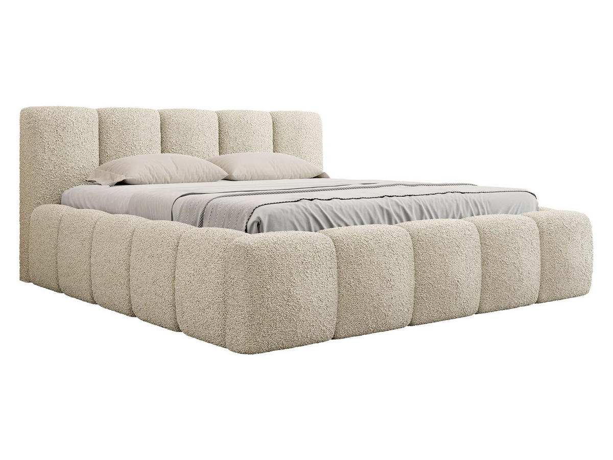 POLSTERBETT Kevson Boucle - Naturfarben, Holzwerkstoff/Textil (140/200cm) - MIRJAN24