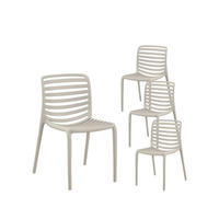 GARTENSTUHL Eros Beige 45 cm x 81 cm 4er-Set - Beige, Kunststoff (45/81/55cm) - Klast Home