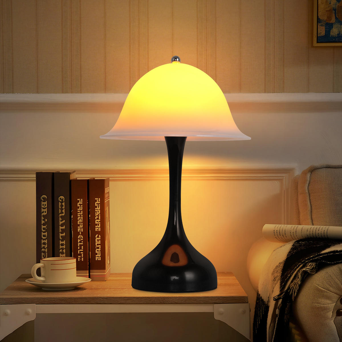 LED TISCHLAMPE Luminor 16/9/24.5 cm - Schwarz, Kunststoff (16/9/24.5cm) - ZMH