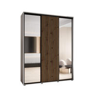 SCHWEBETÜRENSCHRANK 205,2/200/60 3-türig - Schwarz/Eiche Artisan, Holz/Metall (200/205.2/60cm) - Abiks Möbel