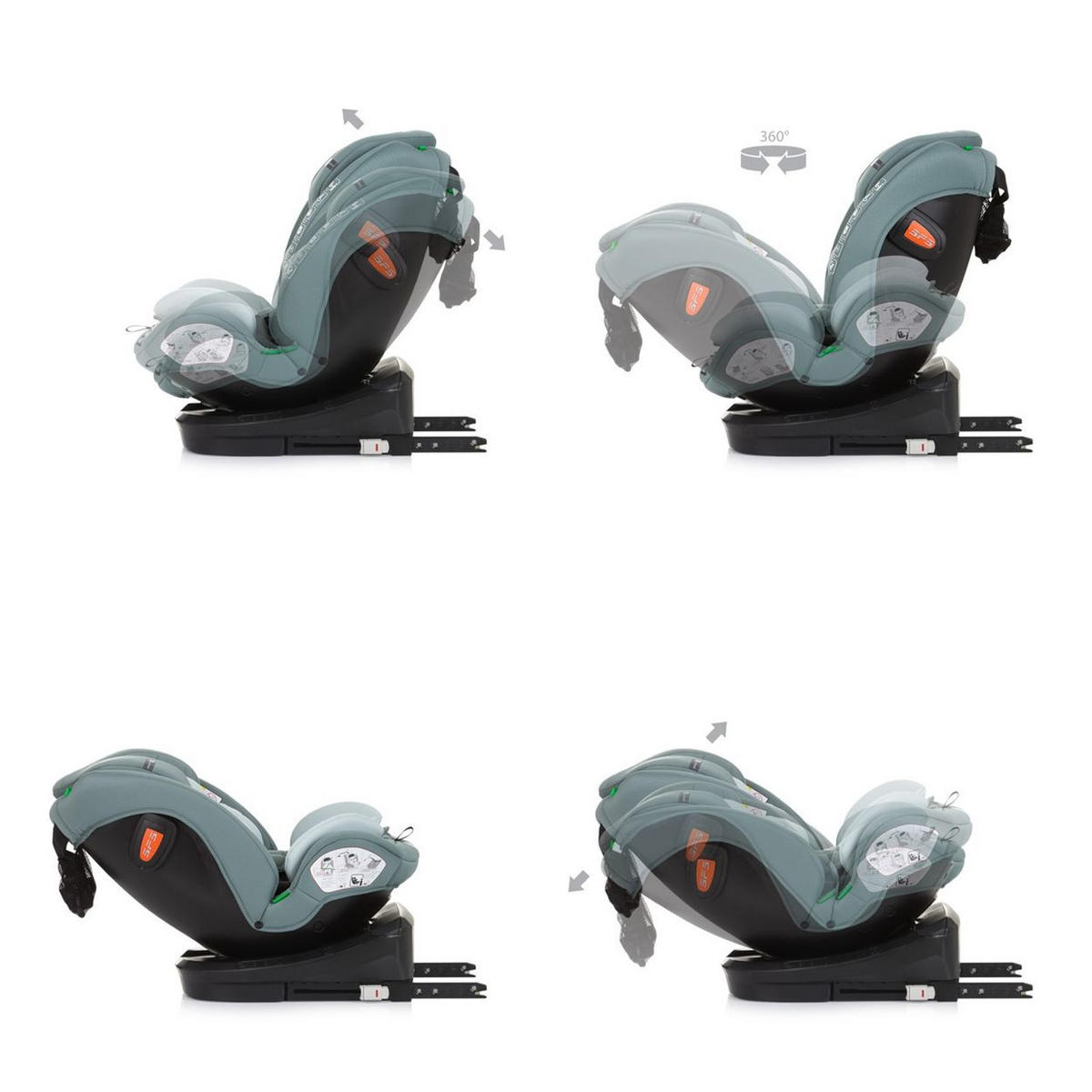 KINDERSITZ Volare i-Size (40-150cm) grün Isofix, drehbar, SPS, Top Tether - Grün, Kunststoff (46/78/42cm) - Chipolino