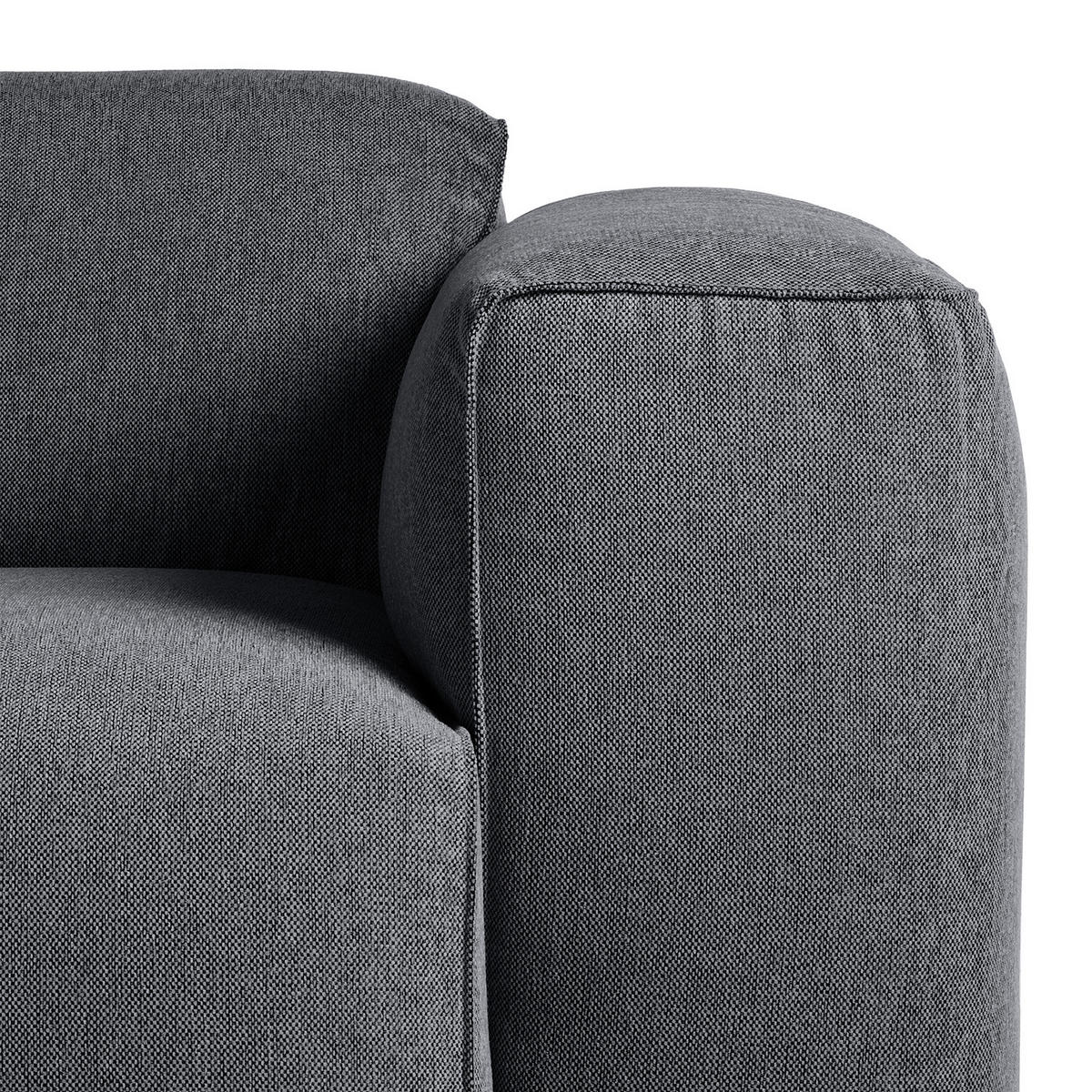 ECKSOFA mit XL-Longchair - Schwarz/Grau, Kunststoff/Textil (260/171cm) - home24