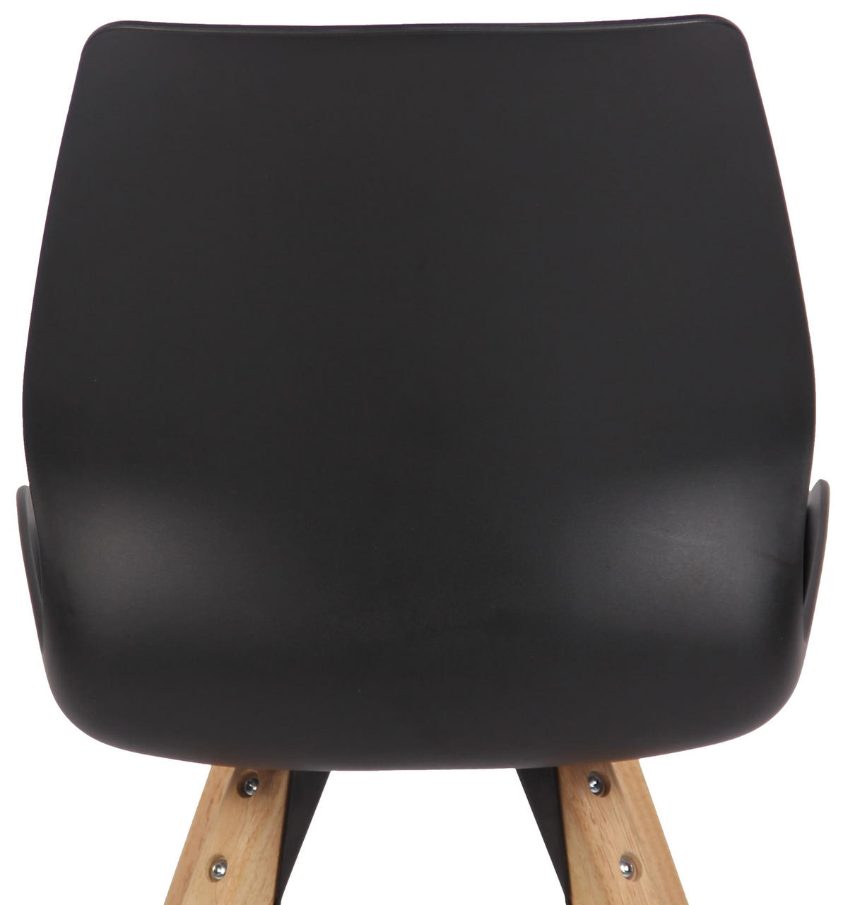 STUHL Kunststoff schwarz - Eukalyptusholzfarben/Schwarz, Holz/Kunststoff (49/87.5/58cm) - CLP