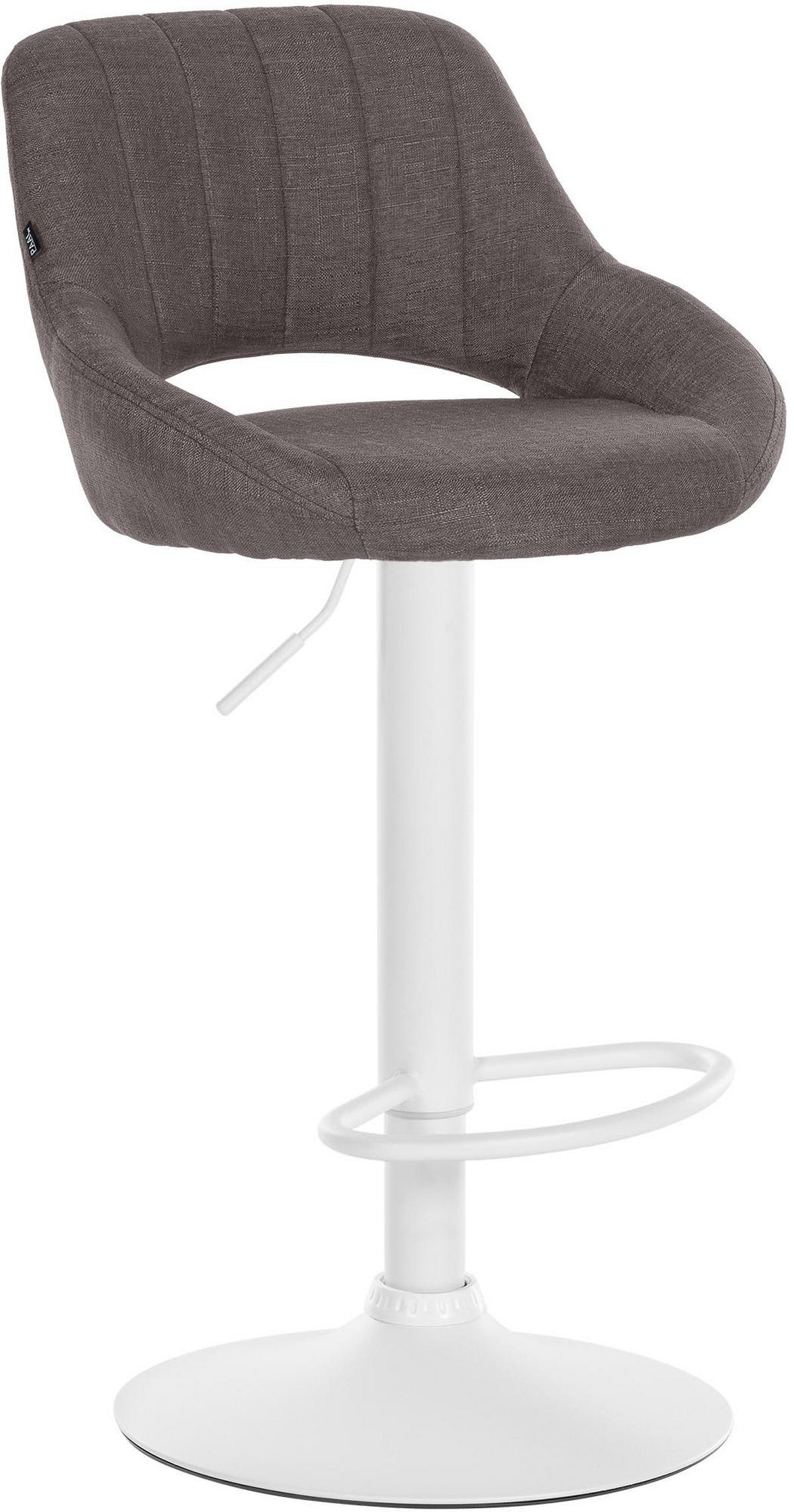 BARHOCKER Stoff dunkelgrau - Dunkelgrau/Weiß, Textil/Metall (46.5/85/48cm) - CLP