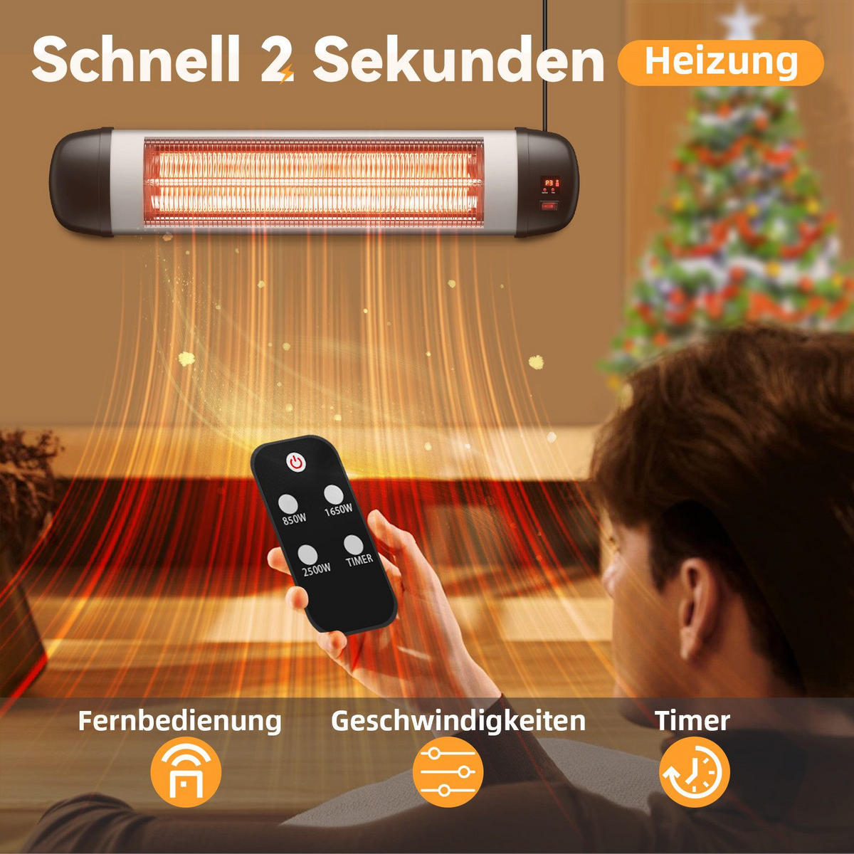 HEIZUNGSLÜFTER Wärmeglanz - Schwarz, Kunststoff (9.5/20/95.5cm) - Nettlife