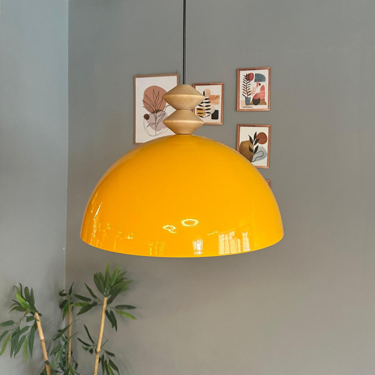 PENDELLEUCHTE QLinate - Gelb, Metall (40/40/26cm) - Bamyum