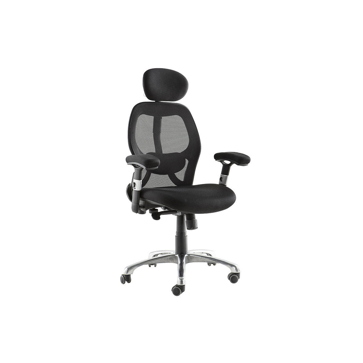 SCHREIBTISCHSTUHL ergonomisch Ultimate v2 Plus - Schwarz, Textil (65/130/68cm) - Miliboo