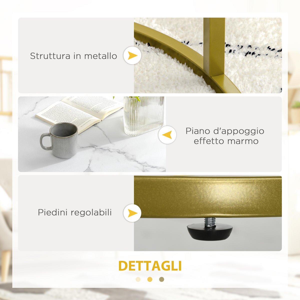 BEISTELLTISCH Weiß 2 Stück - Weiß, Naturmaterialien (74/74/46.3cm) - GiPP