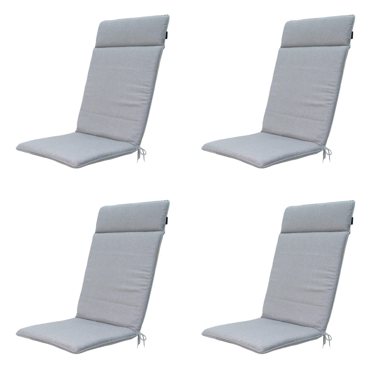 GARTENSTUHLKISSEN Naples 120/50 cm 4er-Set - Grau, Textil (50/8/120cm) - Madison