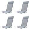 GARTENSTUHLKISSEN Naples 120/50 cm 4er-Set - Grau, Textil (50/8/120cm) - Madison
