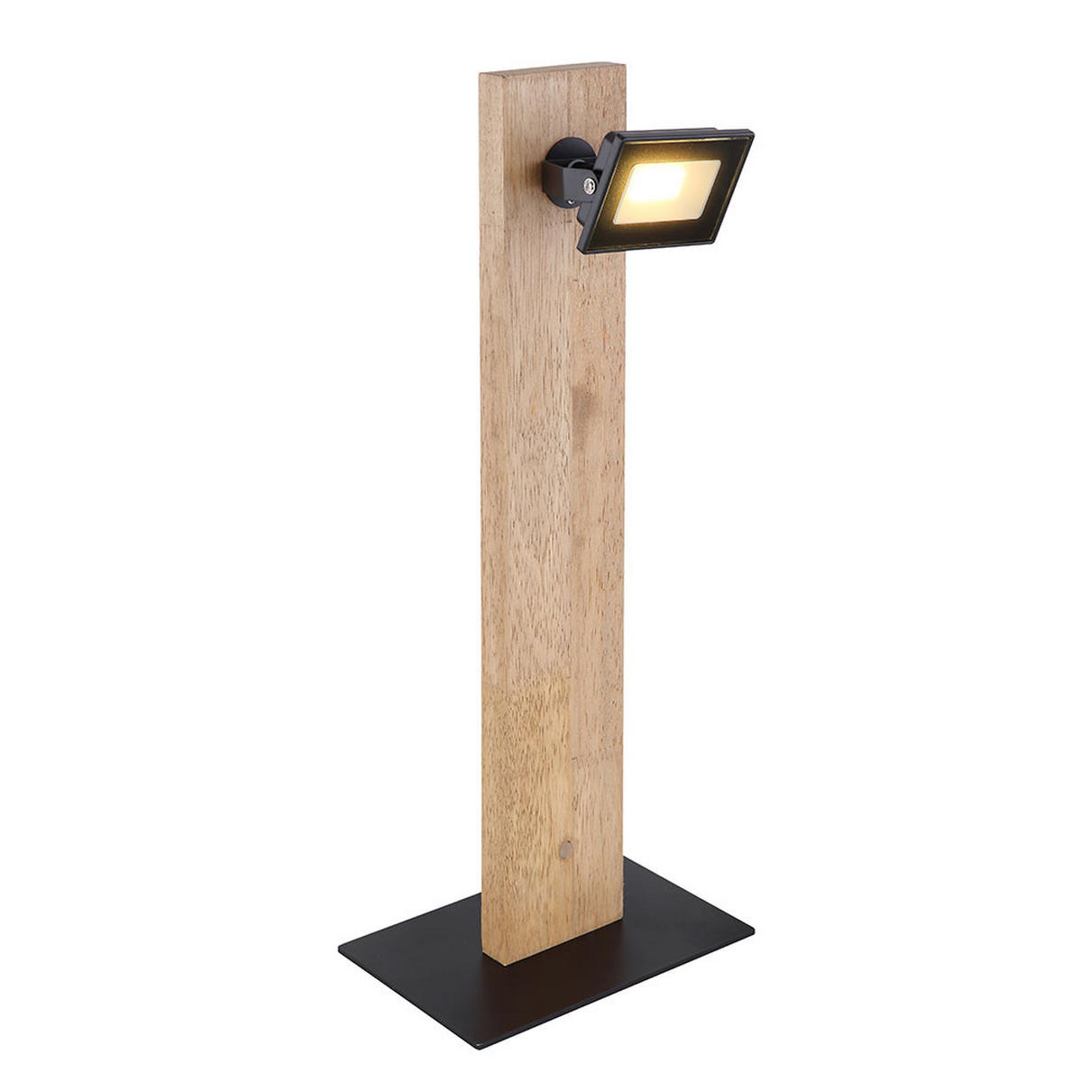 LED TISCHLEUCHTE Kunststoff Weiß - Braun, Holz (18/12/45cm) - Globo Lighting