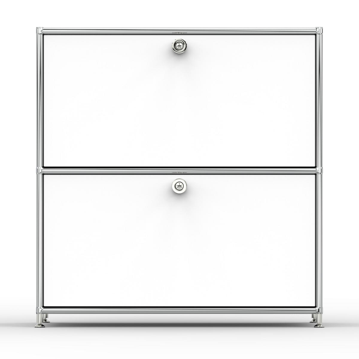 AKTENSCHRANK, 2 Klappen & Schloss, Breite 77 cm, Signalweiß - Chromfarben/Silberfarben, Metall (40/80.5/77.2cm) - Versee