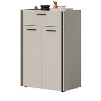 SCHUHSCHRANK Kaschmir 75 x 106 cm, Flurkommode mit Soft-Close - Kaschmir/Schwarz, Holzwerkstoff/Kunststoff (75/106/37cm) - Inn.Furn